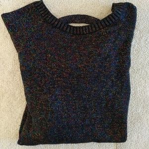 CLOSET SALE Black Rainbow Shimmer Sweater
